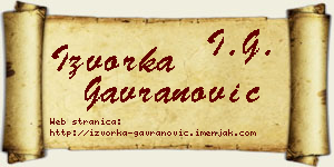Izvorka Gavranović vizit kartica